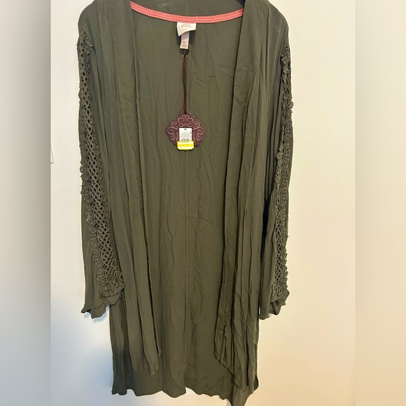 Knox Rose Sweaters - Target Knox Rose Army Green Embroidered Kimono